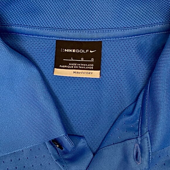 Nike Golf Dri-FIT Blue Polo Shirt WIPP Mine Rescue Embroidered Logo L 2 Button - Picture 11 of 13